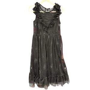 Knit Works Black Holiday Dress Sparkle Fairy Witchy Halloween Whimsygoth 18.5